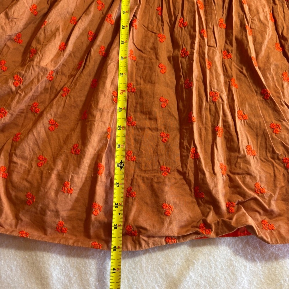 VTG Jonathan Logan Brown Orange Floral Embroidered Corset Tie Maxi Dress‎ XS 50s - Picture 8 of 11